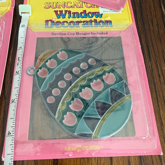 Vintage New Design Easter Sun Catcher lot of 4 Bunny Basket Egg Chick - Picture 7 of 8